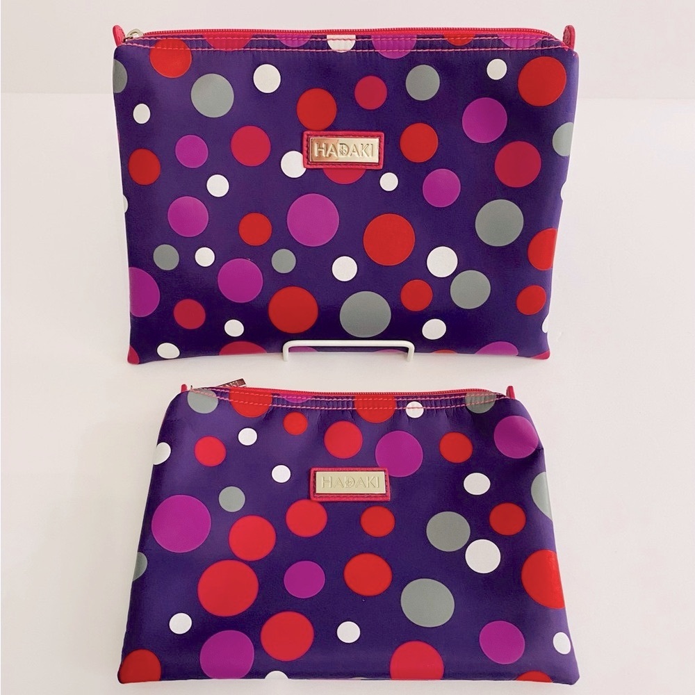 Hadaki Polka Dot Women's Cosmetic  Bag Duo, New Condition
